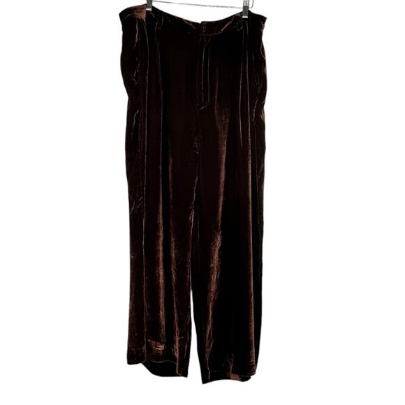 REFORMATION Wes Velvet Pant Es Red Brown Velvet Trouser Pants Women's Size 14 - Picture 1 of 7